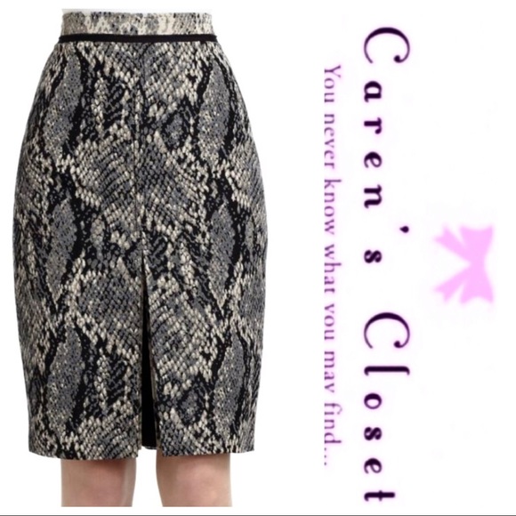 Tahari Leopard Print Double Slit Pencil Skirt - Picture 2 of 6